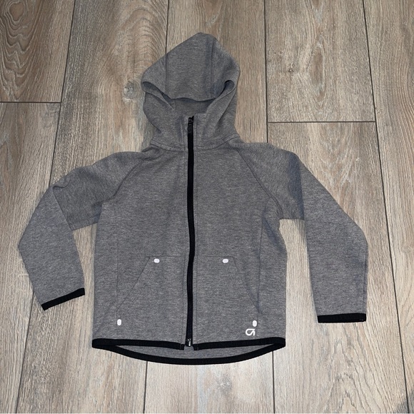 GapFit Kids Fit Tech Hoodie Performace Zip Up Grey Boys XS 4-5 - Picture 3 of 5